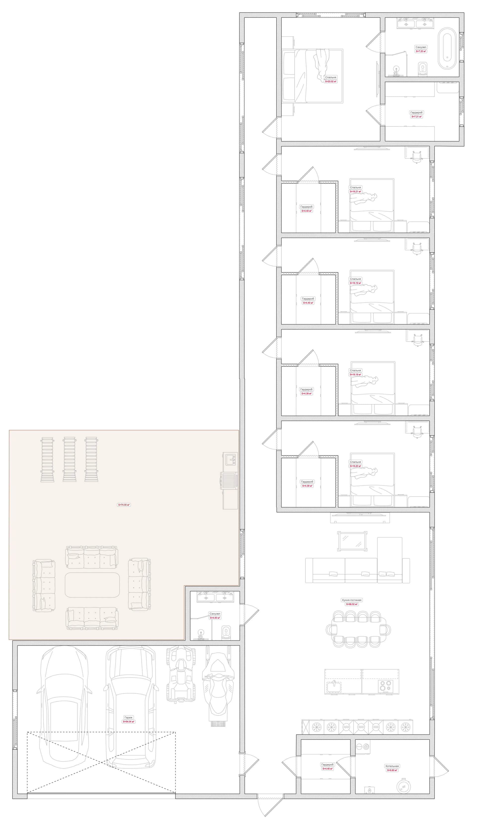 Планировка · 285 м²